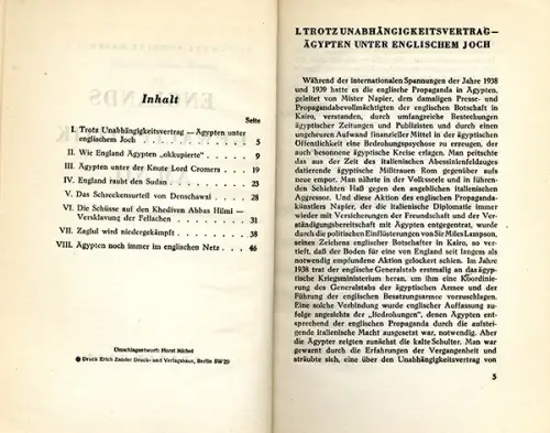 Kolonien Geschichte Englische Herrschaft Verbrechen in Indien Ägypten Buch 1940