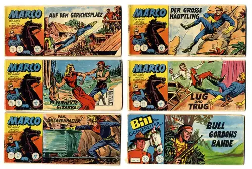 Marco der Mann mit der schwarzen Maske  6 Comic Bilder Hefte Lehning Verlag 1962