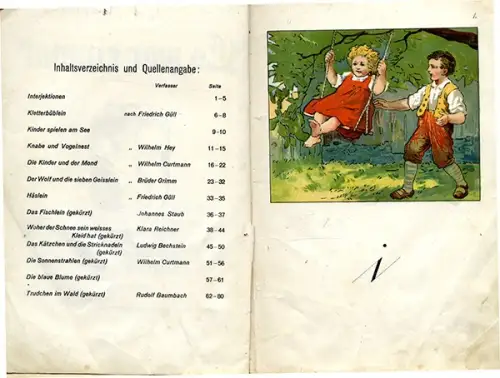 Schweiz Zürich Schule Pädagogik Reform Fibel Kinder Lesebuch illustriert um 1915