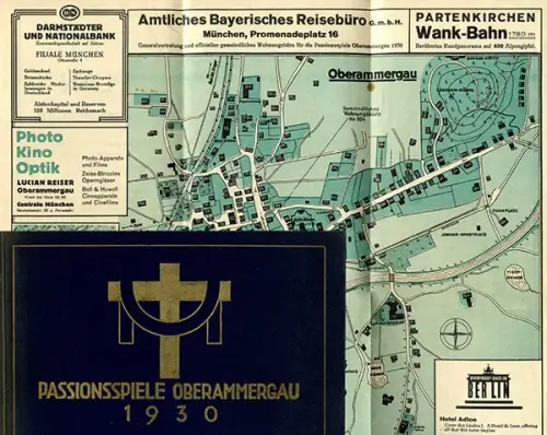 Bayern Alpen Passionsspiele Oberammergau Stadtplan Foto Bilder Album 1930