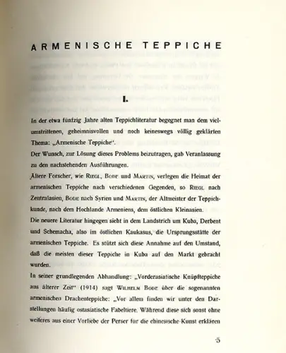 Armenien Kaukasus Kunst Handwerk Teppiche Farben Muster Technik Handbuch 1931