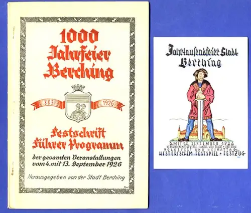 Bayern 1000 Jahre Berching Stadt Geschichte Postkarte Programm Festschrift 1926
