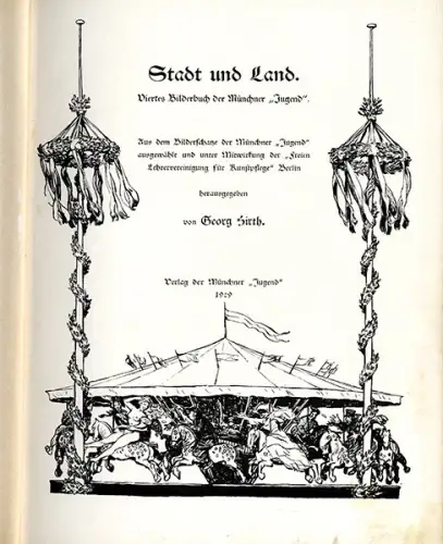 Kunst Grafik Jugendstil Münchner Jugend Stadt und Land Viertes Kinderbuch 1909
