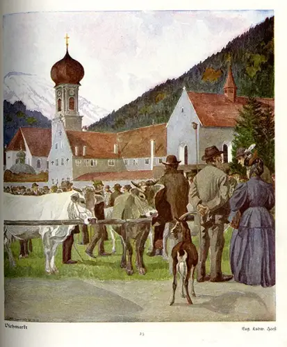 Kunst Grafik Jugendstil Münchner Jugend Stadt und Land Viertes Kinderbuch 1909