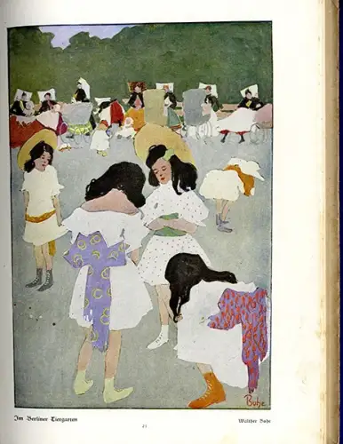 Kunst Grafik Jugendstil Münchner Jugend Stadt und Land Viertes Kinderbuch 1909