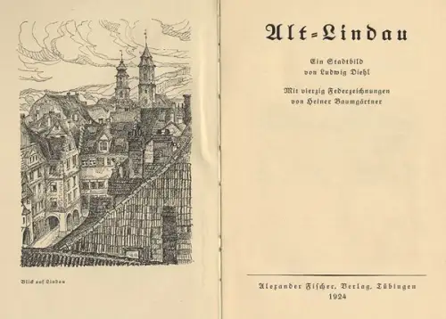 Bayern Bodensee Lindau Stadt Geschichte Kunst Grafik Buch 1924
