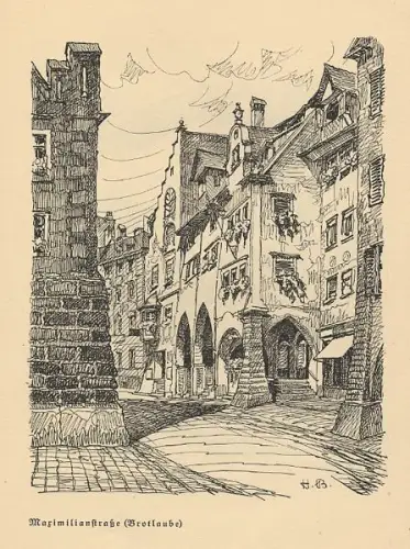 Bayern Bodensee Lindau Stadt Geschichte Kunst Grafik Buch 1924