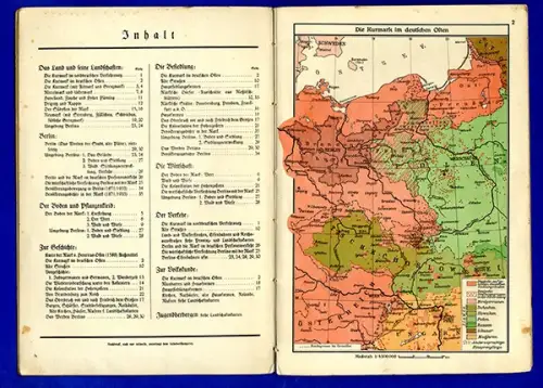 Berlin Brandenburg Preußen Kurmark Geschichte Geografie alter Schulatlas 1937