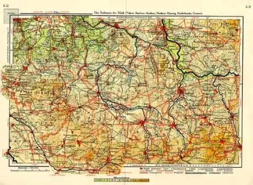 Berlin Brandenburg Preußen Kurmark Geschichte Geografie alter Schulatlas 1937