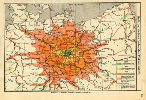 Berlin Brandenburg Preußen Kurmark Geschichte Geografie alter Schulatlas 1937