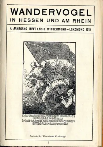Deutschland Wandervogel Jugend Zeitschrift 4. Jahrgang Kriegsausgabe 1915