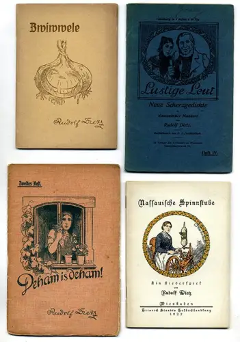 Hessen Nassau Wiesbaden Verse Geschichten in Mundart Rudolf Dietz 12 Bände 1920
