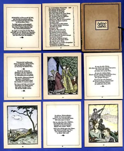 Heinrich Heine Lieder auf Stein gezeichnet Buchkunst Druck Grafik Wien 1920