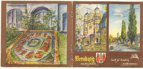 Sachsen Anhalt Bernburg Saale Stadt Geschichte Reklame Werbeheft 1956