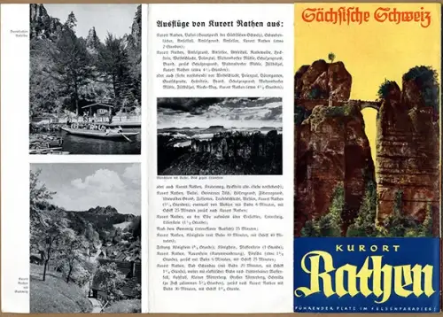 Sachsen Elbe Sächsische Schweiz Kurort Rathen Reise Werbeprospekt 1937