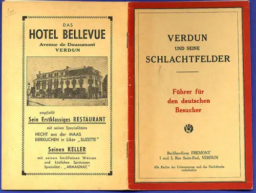 Frankreich Weltkrieg Schlacht von Verdun Führer für deutsche Besucher 1929