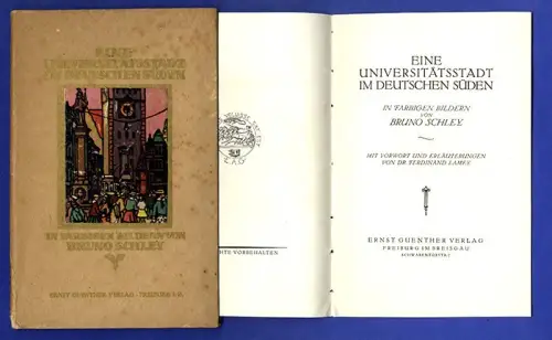 Baden Schwarzwald Freiburg Universität Kunst Grafik Mappe Bruno Schley 1920