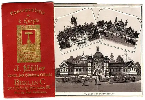 Berlin Industrie Gewerbe Ausstellung Leporello Bilder Album 1896