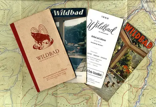 Baden Schwarzwald Wildbad Wohnungsliste Panorama Prospekte Karte Werbeheft 1956