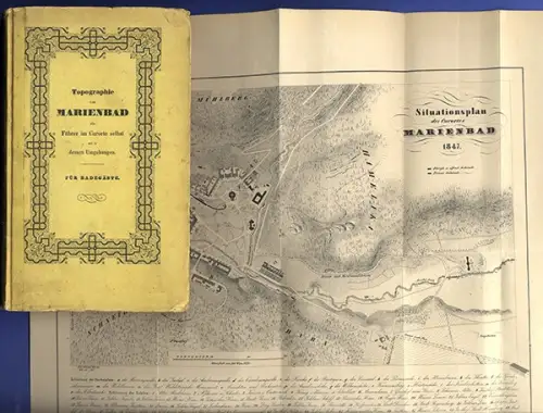Böhmen Marienbad Karten Münzen Bäder Medizin Heilquellen Reiseführer Buch 1847