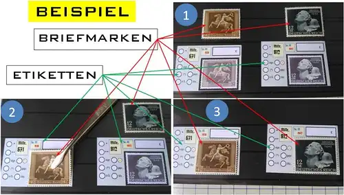 DRITTES REICH 1933-1945. Etiketten. OHNE BRIEFMARKEN (without STAMPS!). Versand Kostenlos nur für Deutschland.
