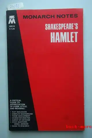 Shakespeare, William: Shakespeare`s Hamlet (Monarch notes)