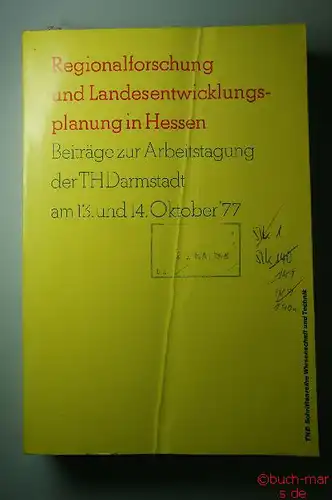 Hujer, Jacobitz und Stärk (Hrsg) Sieverts: Regionalforschung und Landesentwicklungsplanung in Hessen. Beiträge zur Arbeitstagung der TH Darmstadt am 13. und 14. Okt. 1977