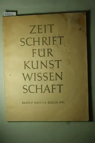 Hamann, Richard u.a.: Zeitschrift für Kunstwissenschaft, Band V Heft 3/4