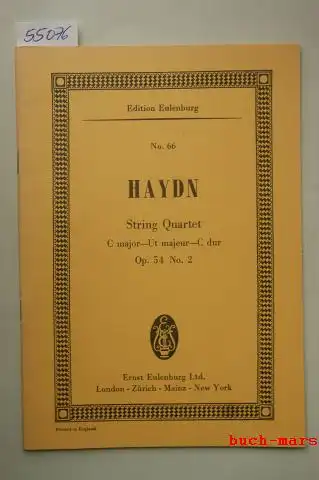 Haydn, Joseph.: String Quartet for 2 Violins, Viola & Violoncello. Op. 54. No.2. C-major - Ut majeur - C-Dur