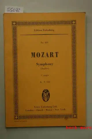 Mozart, Wolfgang Amadeus und Theodor Herausgeber Kroyer: Mozart Symphony C major-. (Jupiter) K.-V. No.551