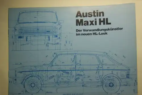 Austin: 8-Seiten-Prospekt Austin Maxi HL aus den 1970igern