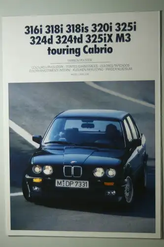 BMW: Farben und Polster BMW 316i bis M3 touring Cabrio 1990