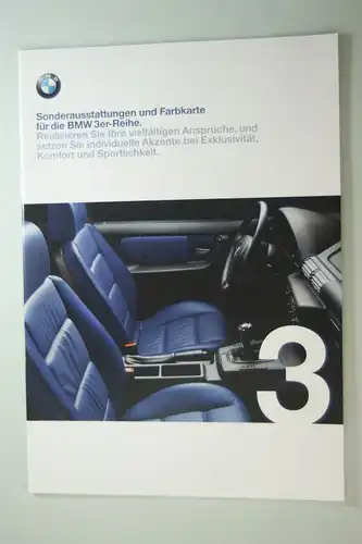 BMW: Prospekt BMW Sonderaustattungen und Farbkarte für die BMW 3er-Reihe 01/1999