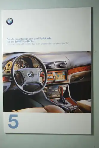 BMW: Prospekt Sonderaustattungen und Farbkarte BMW 5er 02/1997