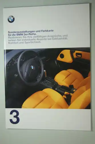 BMW: Sonderausstattungen und Farbkarte für die BMW 3er Reihe. Prospekt 1997