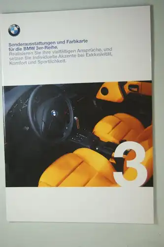 BMW: Sonderausstattungen und Farbkarte für die BMW 3er-Reihe. Prospekt 1/98.