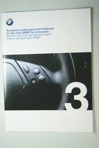 BMW: Sonderausstattungen und Farbkarte für die neue BMW 3er Limousine. 2/98