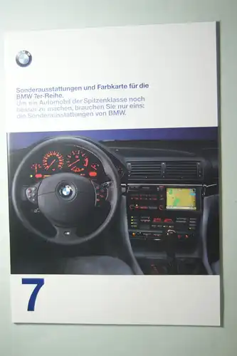 BMW: Sonderaustattungen und Farbkarte für die BMW 7er-Reihe 1997