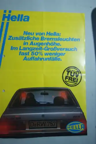 Hella: Faltblatt HELLA Zusätzliche Bremsleuchte 1980