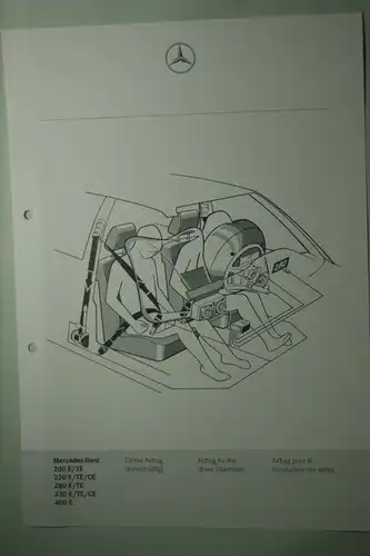 Mercedes-Benz: Mercedes-Benz Schnittbild Fahrer-Airbag 200E/TE bis 400E aus den 1980igern