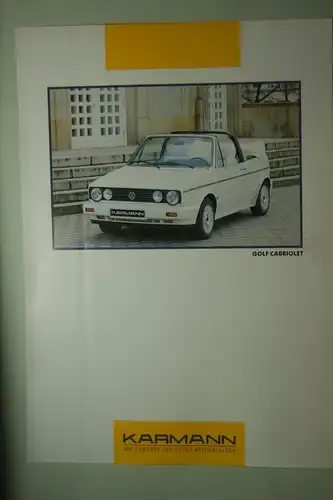 VW: Infoblatt VW Golf Cabriolet Karmann aus den 1990igern