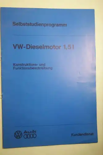 VW: VW Kundendienst VW-Dieselmotor 1,5l Selbststudienprogramm 06/1976
