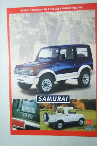 Suzuki: 8 Seiten-Prospekt Suzuki Samurai Van & Pick Up 1999