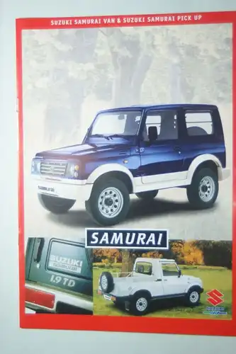 Suzuki: 8 Seiten-Prospekt Suzuki Samurai Van & Pick Up 1999