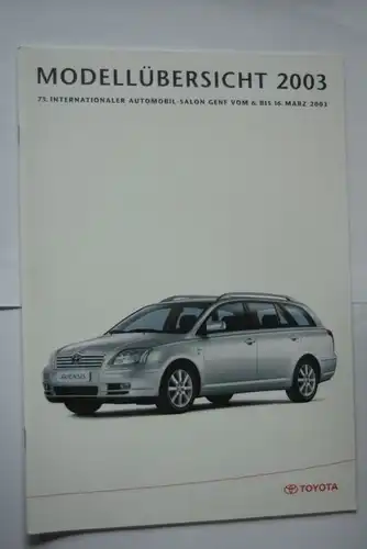 Toyota: Prospekt Toyota Modellübersicht 2003