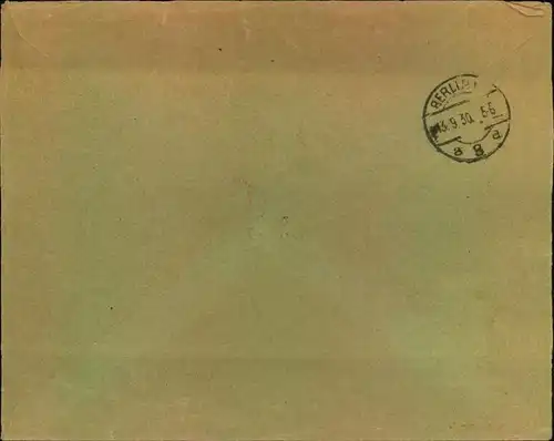 1930, registered letter with meter mark RIGA