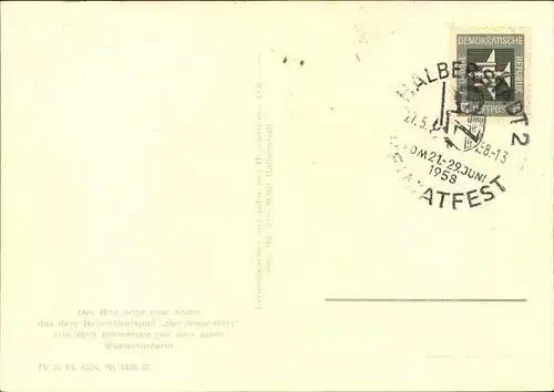 HALBERSTADT 1958 ; Heimatfest 21-29. Juni, Spielszene "Der lange Matz" vor dem alten Wasserturm, v. Bert Brennecke