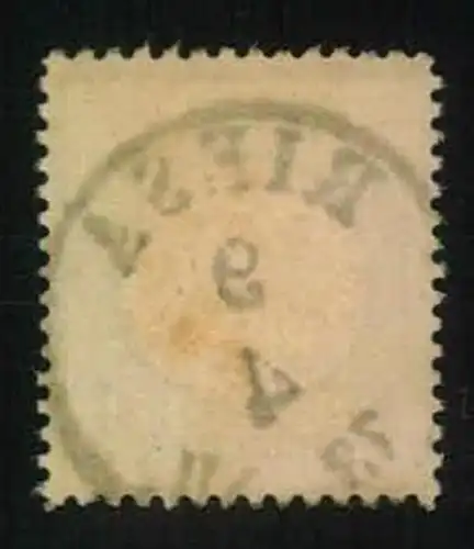 1872, 1/2 Groschen kleiner Brustschild mit wunerbar zentrischem Stempel RIESA.