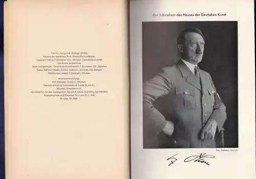 1942, GROSSE DEUTSCHE KUNSTAUSSTELLUNG IN MÜNCHEN; Katalog, Werbung, Bilderteil, Verzeichnis d. Kunstwerke, Literatur