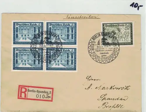 Auflösung Briefe Sammlung Drittes Reich ; BERLIN-SPANDAU 1; 6.WHW-REICHS-STRASSENSAMMLUNG 1940